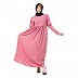Polka dotted maxi dress abaya- Puce Pink Polka dotted maxi dress abaya- Puce Pink